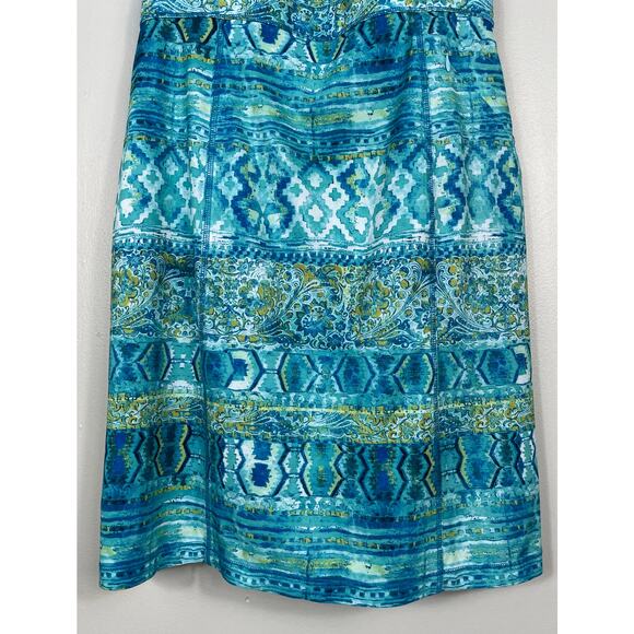 Title Nine Trouble Dress Blue Print Size 8 Racerback Nimblene Activewear Outdoor - Picture 3 of 12